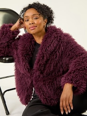 Roman Petite Faux Fur Collar Coat - Imagem 1 de 5