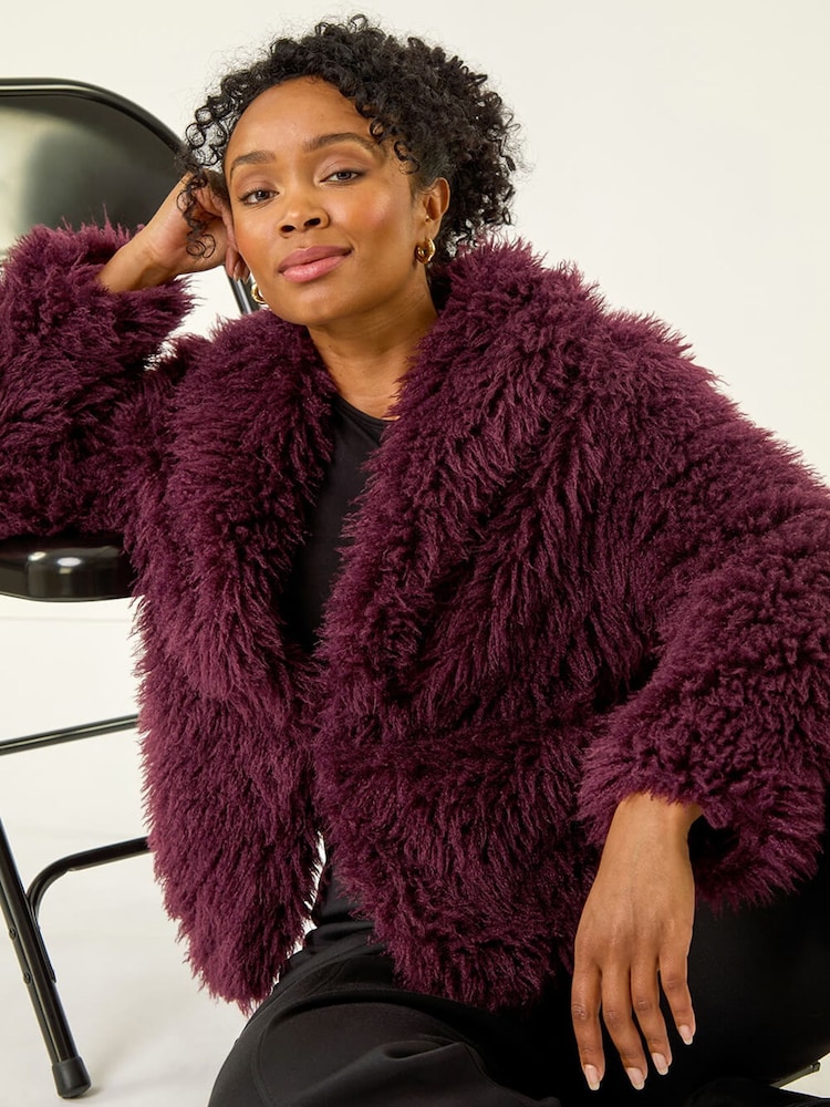 Roman Petite Faux Fur Collar Coat - Imagem 1 de 5