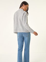 Roman Grey Petite Sequin Bow Knit Jumper - Image 3 of 5