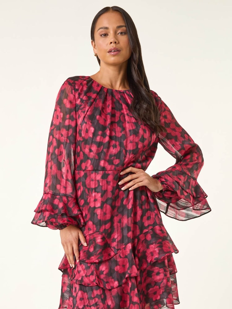 red and black paisley dress Mud Pie Black Paisley Floral Maddy Dress