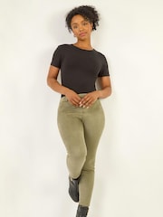 Roman Green Petite Suedette Stretch Denim Leggings - Image 1 of 5