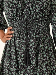 Roman Black Petite Floral Frill Dress - Image 5 of 5