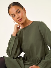 Roman Green Petite Cotton Mini Dress - Image 2 of 5
