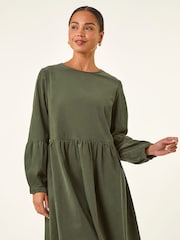 Roman Green Petite Cotton Mini Dress - Image 4 of 5