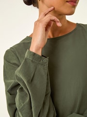 Roman Green Petite Cotton Mini Dress - Image 5 of 5