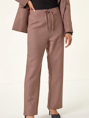 Roman Natural Petite Houndstooth Trousers - Image 4 of 5