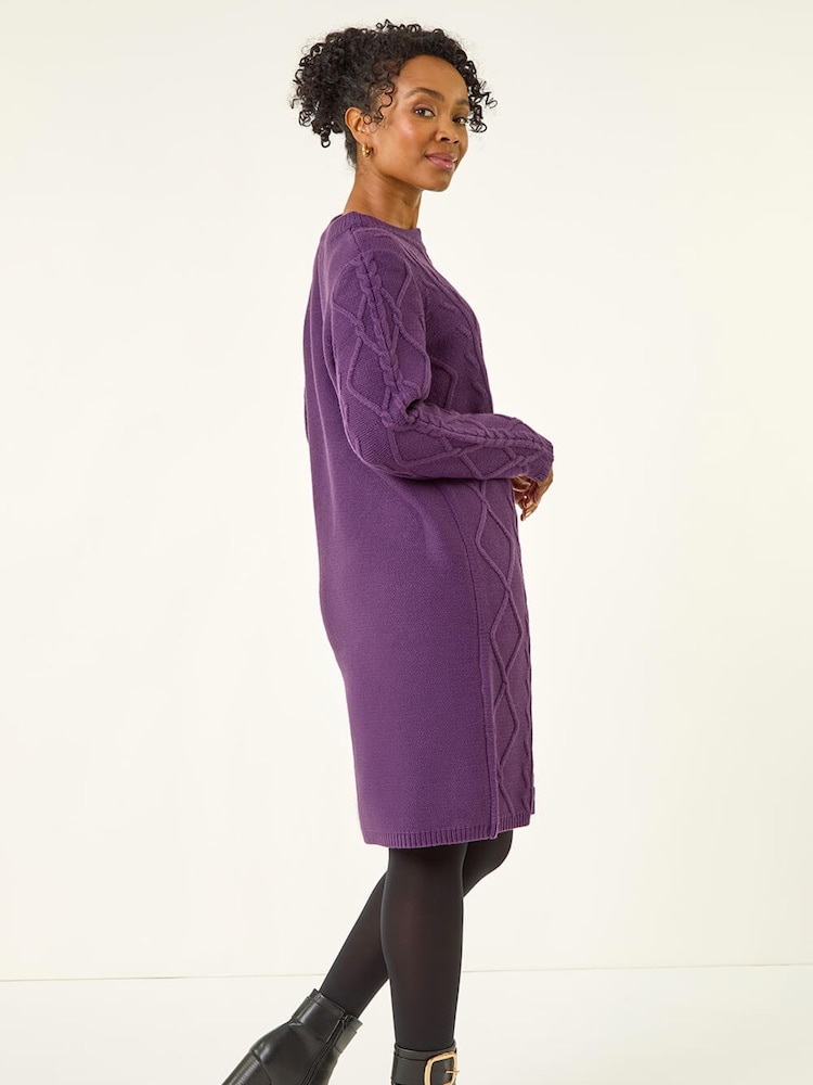 petite cable knit dress Buy Roman Purple Petite Cable Knit Jumper Dress from Next USA
