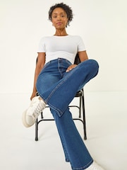 Roman Ombre Blue Petite Petite Bootcut Stretch Denim Trousers - Image 1 of 5
