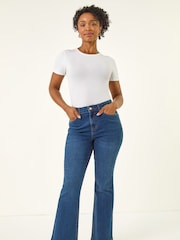 Roman Ombre Blue Petite Petite Bootcut Stretch Denim Trousers - Image 2 of 5