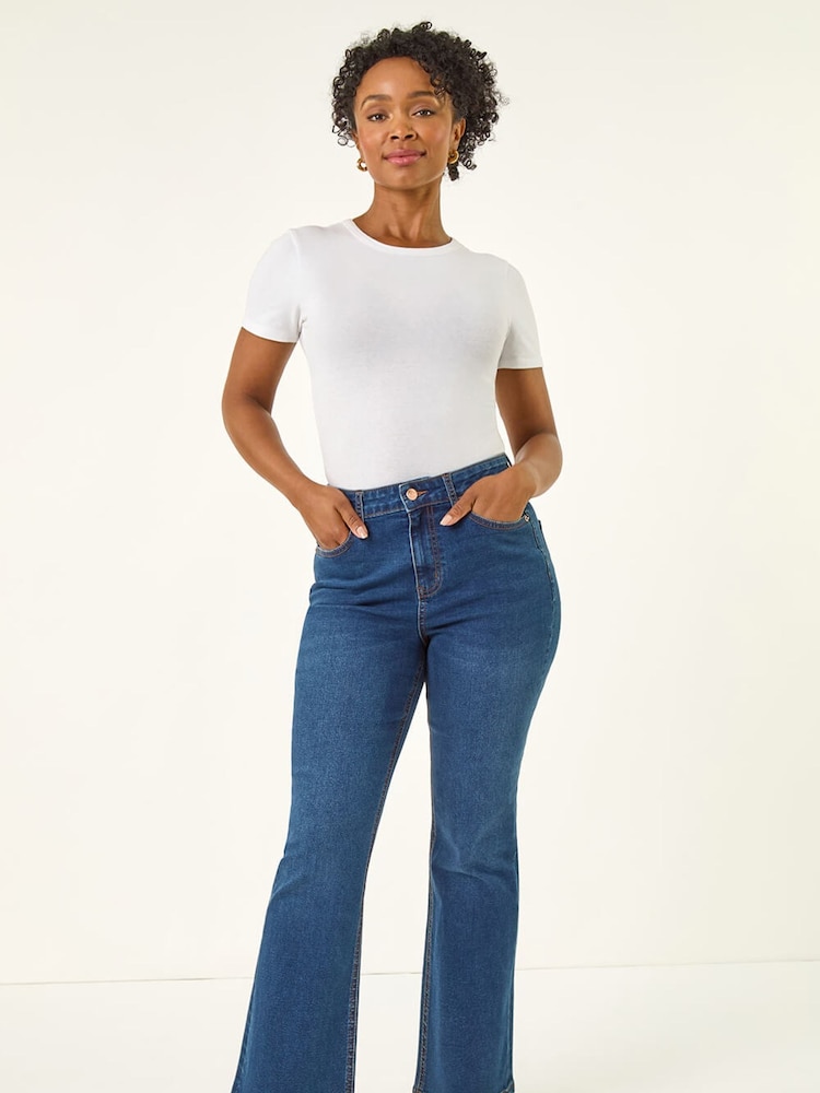 Roman Ombre Blue Petite Petite Bootcut Stretch Denim Trousers - Image 2 of 5