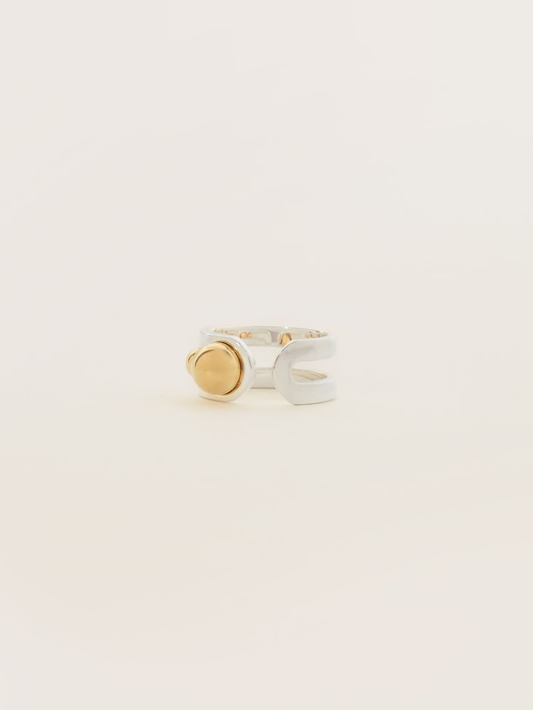 Jigsaw Metallic Mixed Metal Ball Ring - Image 1 of 1 Jigsaw Metallic Mixed Metal Ball Ring - Image 1 of 1