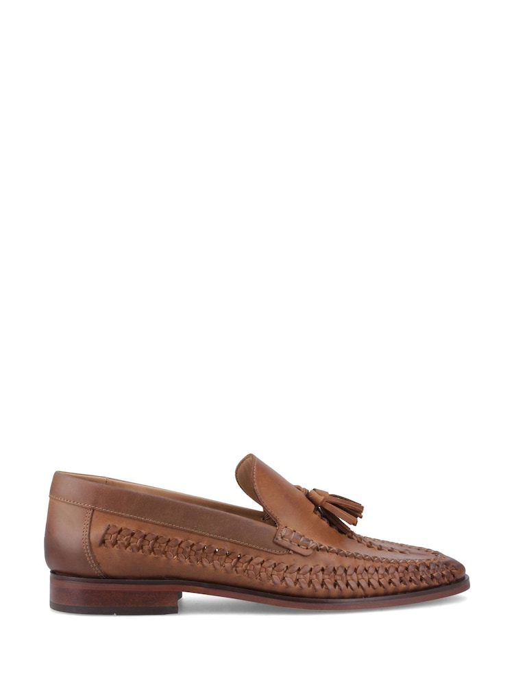 Base London Brown Bracken Leather Weave Loafer - Image 1 of 4