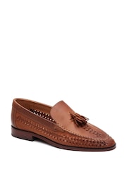 Base London Brown Bracken Leather Weave Loafer - Image 2 of 4