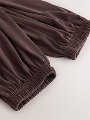 Chocolate Brown Slinky Pleated Balloon Trousers - Image 6 of 7