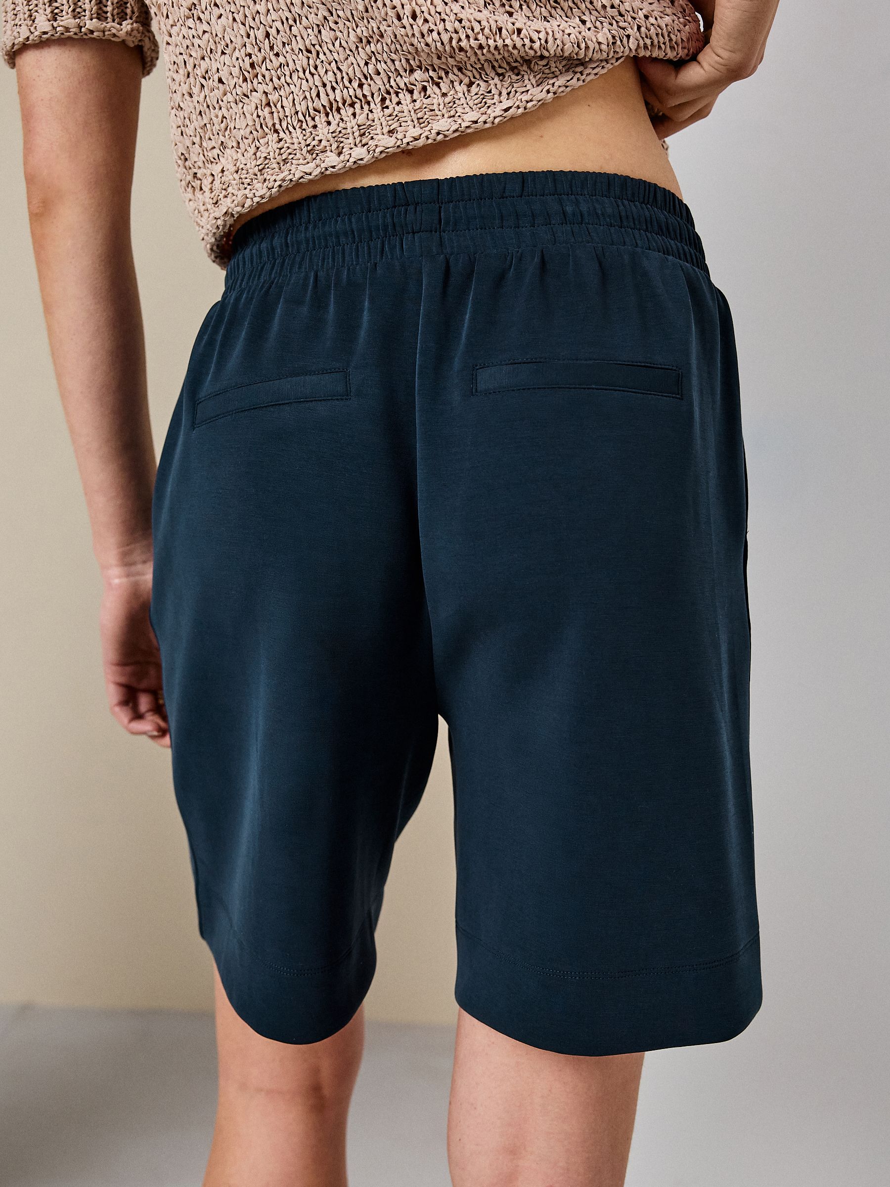 Buy Navy Blue Slinky Long Line Shorts from Next USA