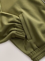 Olive Green Slinky Side Stripe Bomber Jacket - Image 9 of 9