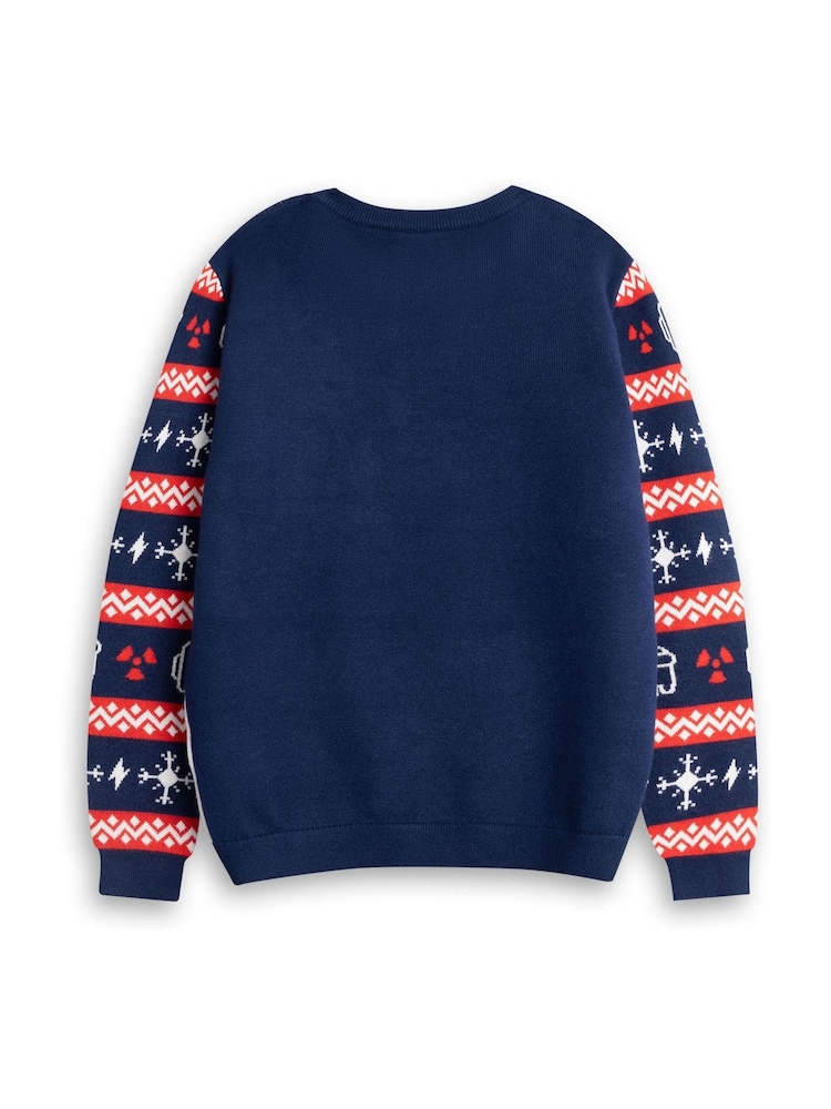 Vanilla Underground Blue Among Us Christmas Jumper - Image 2 of 4 Vanilla Underground Blue Among Us Christmas Jumper - Image 2 of 4