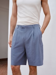 Blue Textured Chino Shorts - Image 1 of 11