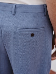 Blue Textured Chino Shorts - Image 4 of 11