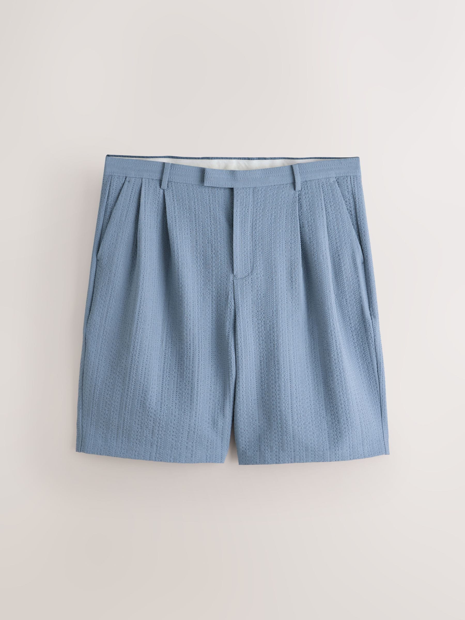 Buy Blue Textured Bermuda Chino Shorts from Next Canada