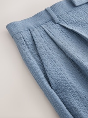 Blue Textured Chino Shorts - Image 9 of 11