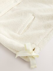 Ecru Creme - Embroidered Teddy Borg Gilet - Bild 3 von 4