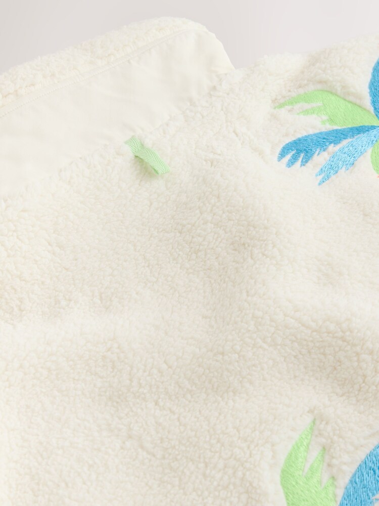 Ecru Creme - Embroidered Teddy Borg Gilet - Bild 4 von 4