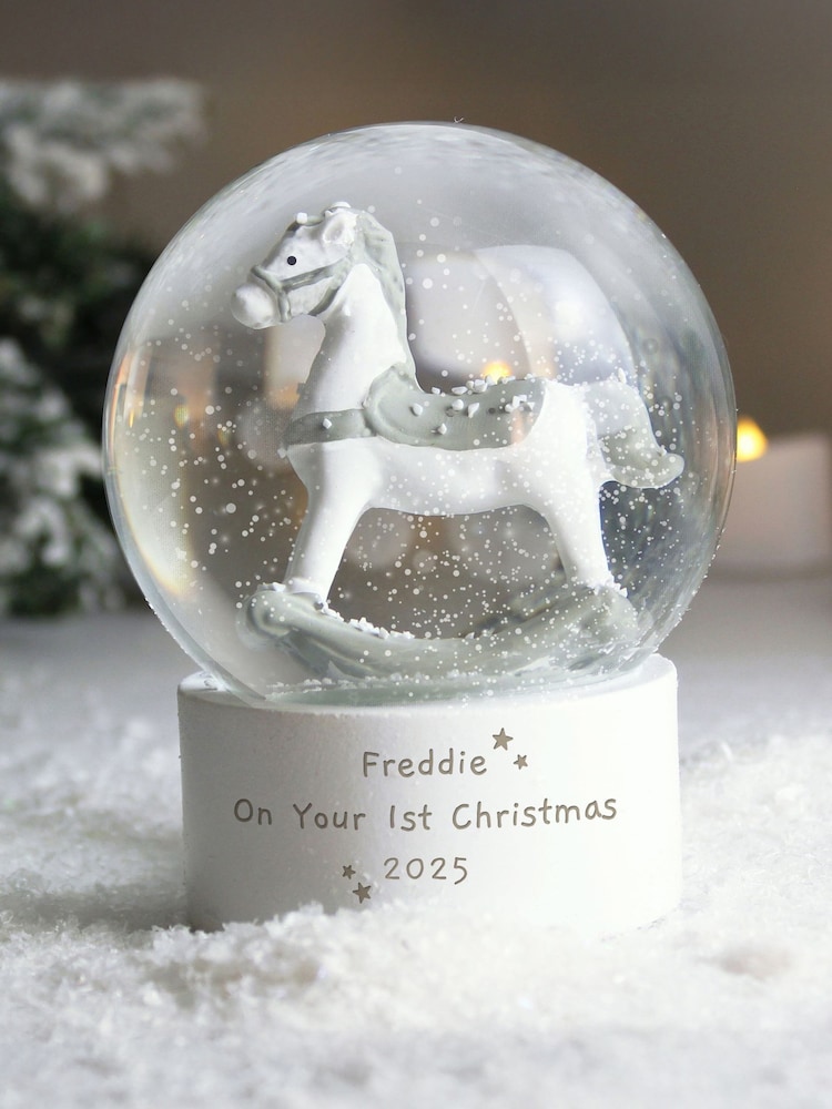 Personalised Message Rocking Horse Snow Globe by PMC - Image 2 of 3 Personalised Message Rocking Horse Snow Globe by PMC - Image 2 of 3