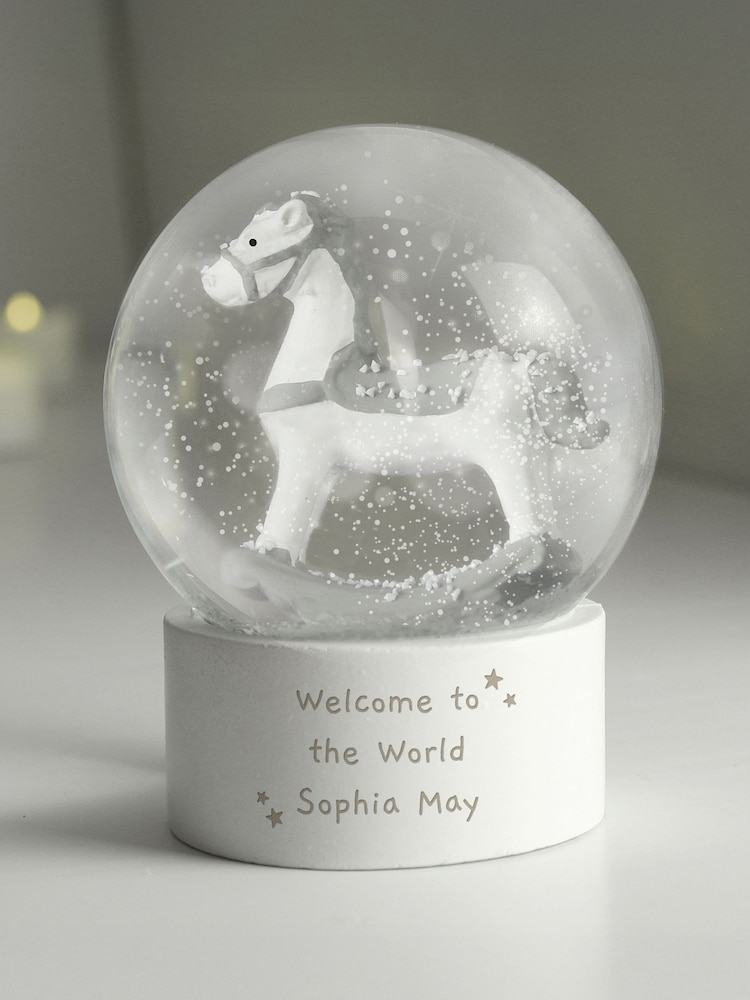Personalised Message Rocking Horse Snow Globe by PMC - Image 3 of 3 Personalised Message Rocking Horse Snow Globe by PMC - Image 3 of 3