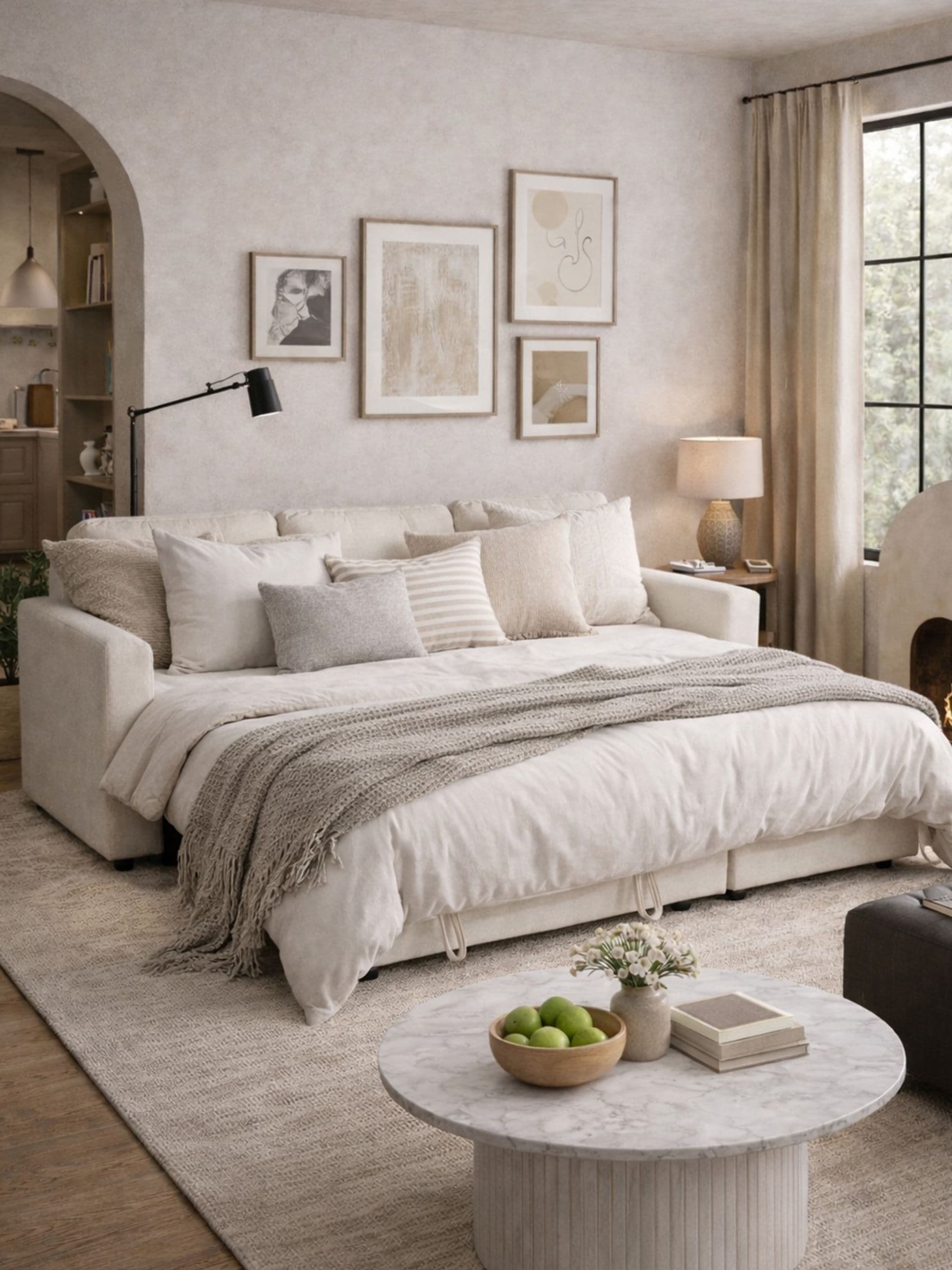Aspire Nexis Corner Sofa Bed With Storage, Chaise On The Beige Size 3 Seater - Image 4