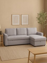 Aspire Furniture Grey Nexis Corner Storage Sofa Bed with Right Hand Chai Right - Image 1 of 5