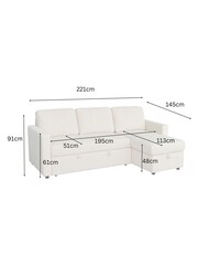 Aspire Furniture Grey Nexis Corner Storage Sofa Bed with Right Hand Chai Right - Image 5 of 5