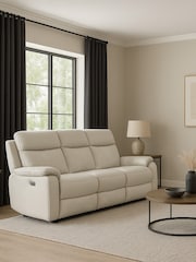 Aspire Furniture Light Grey Kingsmere 3 Seater Power Recliner Sofa - Image 1 of 5