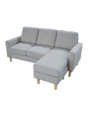 Aspire Furniture Grey Pad Compact Sofa with Reversible Chaise - Image 2 of 5