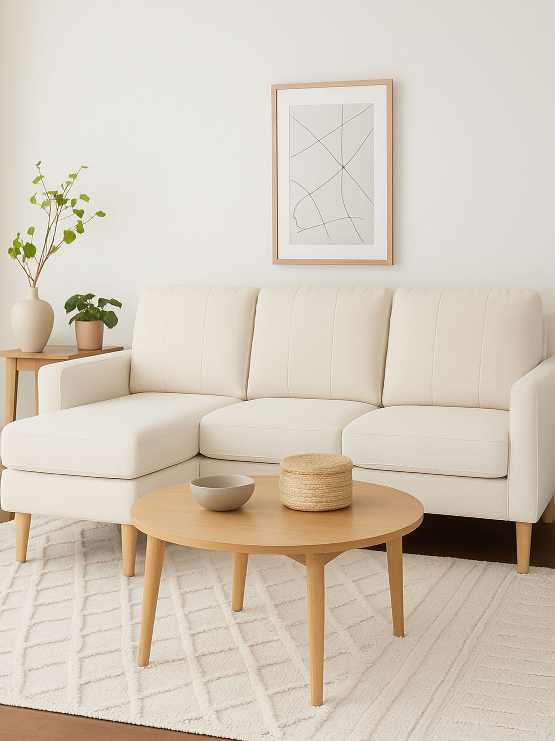 Aspire Pad Compact Sofa with Reversible Chaise in Natural | Size: 3 Seater - Image 3