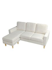 Aspire Furniture Natural Pad Compact Sofa with Reversible Chaise - Image 3 of 4