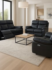 Aspire Furniture Black Kingsmere Power Recliner Sofa and Chair Set Suite - Image 1 of 6