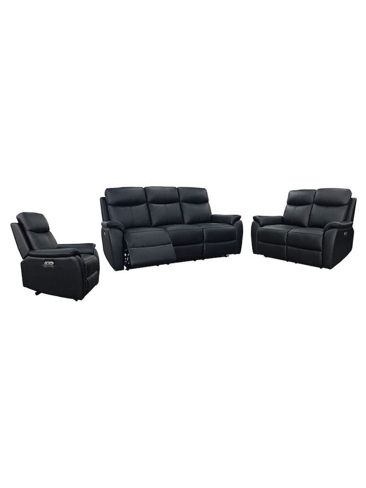 Aspire Furniture Black Kingsmere Power Recliner Sofa and Chair Set Suite - Image 2 of 6