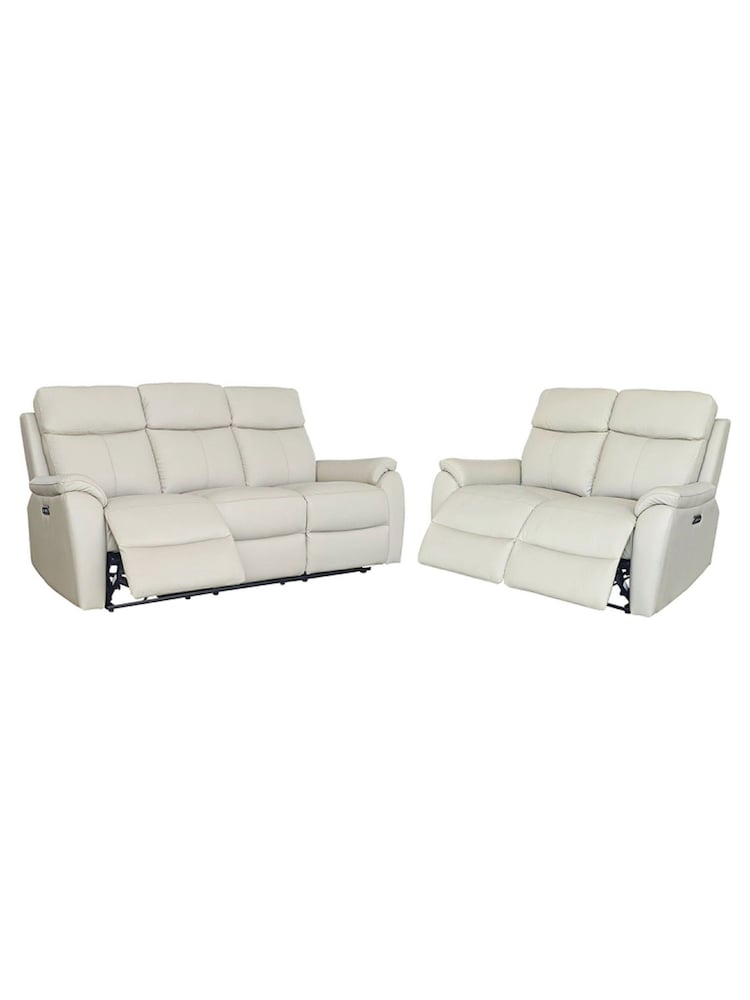 Aspire Furniture Light Grey Kingsmere Power Recliner Sofa Set - Image 2 of 5