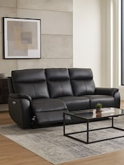Aspire Furniture Black Kingsmere 3 Seater Power Recliner Sofa - Image 1 of 4