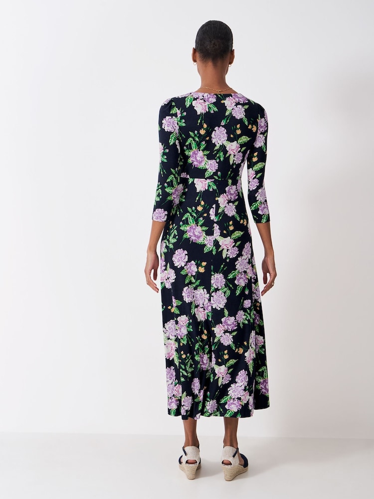Crew Clothing Pink 3/4 Sleeve Floral Dress - Image 2 of 5 Crew Clothing Pink 3/4 Sleeve Floral Dress - Image 2 of 5