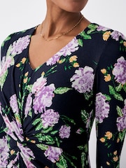 Crew Clothing Pink 3/4 Sleeve Floral Dress - Image 4 of 5