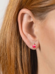 Peers Hardy Sterling Silver 925 Red Apple Earrings - Image 3 of 4