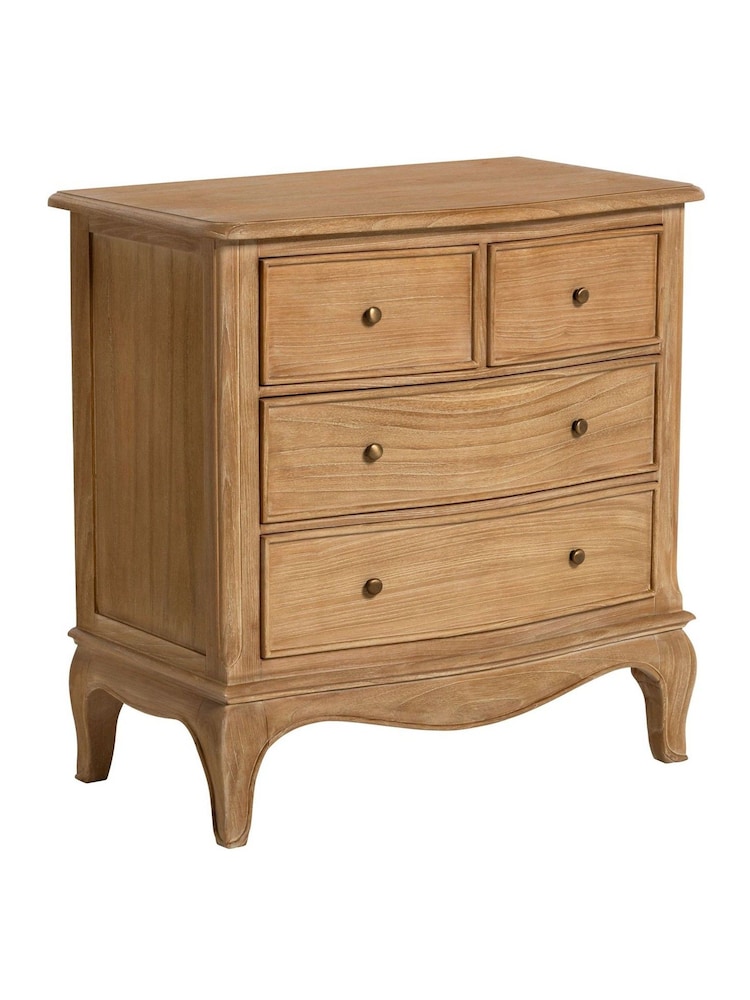 Barker and Stonehouse Natural Cecile Wooden French Style 4 Drawer Chest - Image 1 of 6