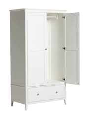 Barker and Stonehouse White Springwell Wooden 2 Door Hinged Wardrobe - Image 4 of 6