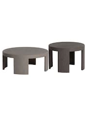 Barker and Stonehouse Set of 2 Grey Capella Faux Stone Coffee Tables - Image 1 of 6