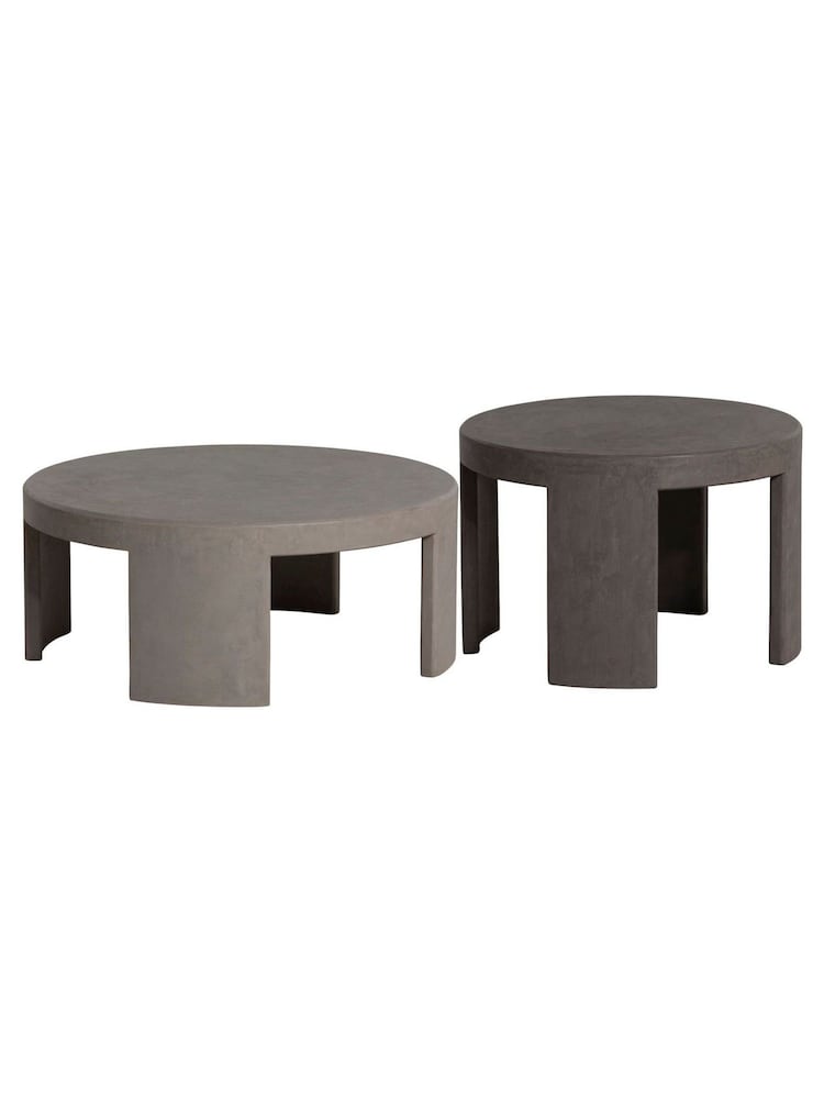 Barker and Stonehouse Set of 2 Grey Capella Faux Stone Coffee Tables - Image 1 of 6