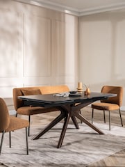 Barker and Stonehouse Black Khuno Marble Effect Extending Dining Table - Image 1 of 6