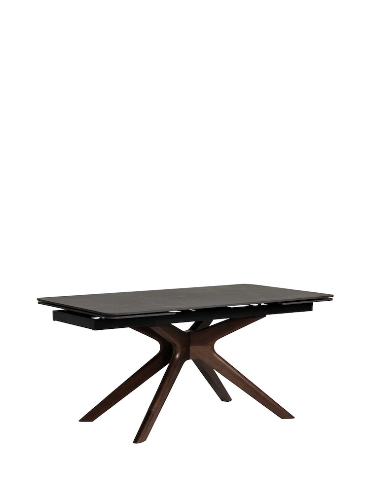 Barker and Stonehouse Black Khuno Marble Effect Extending Dining Table - Image 2 of 6
