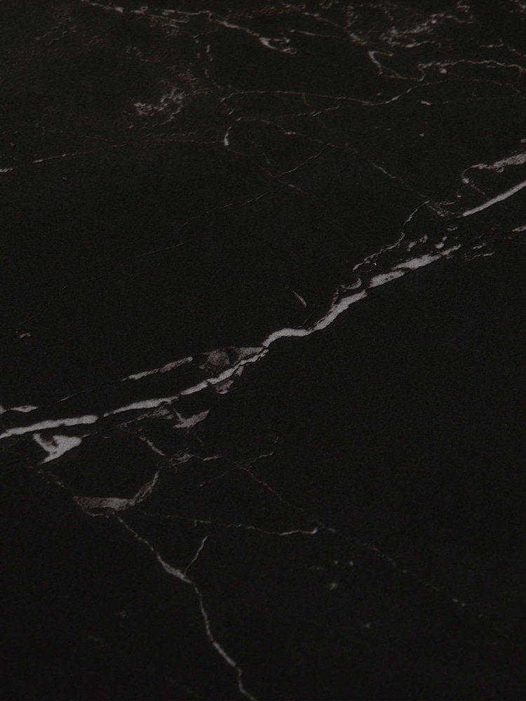Barker and Stonehouse Black Khuno Marble Effect Extending Dining Table - Image 6 of 6